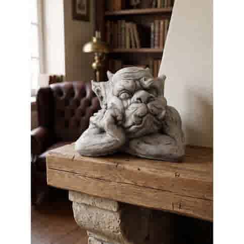 Gargoyle Denker links betonbeeld H19 cm