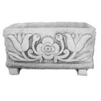 Decoratieve betonnen plantenbak met bloemenmotief 30 cm