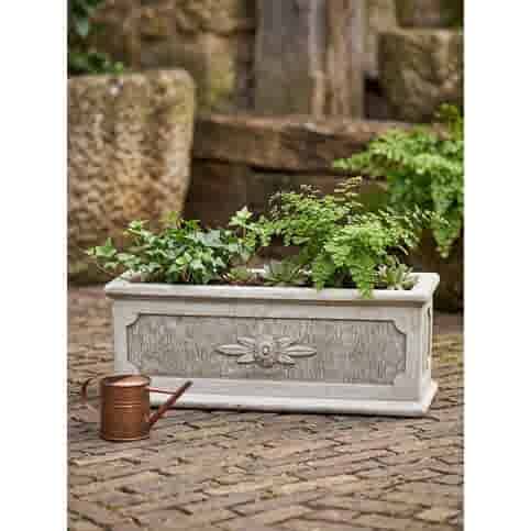 Klassieke betonnen bloembak met bloemdecor 30 cm