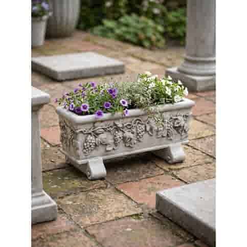 Decoratieve betonnen plantenbak met druivenmotief 20 cm