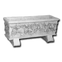 Decoratieve betonnen plantenbak met druivenmotief 20 cm