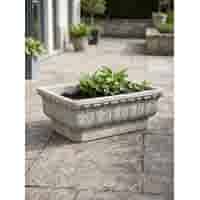 Luxe betonnen plantenbak met sierlijke bladmotieven 37 cm