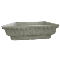 Luxe betonnen plantenbak met sierlijke bladmotieven 37 cm