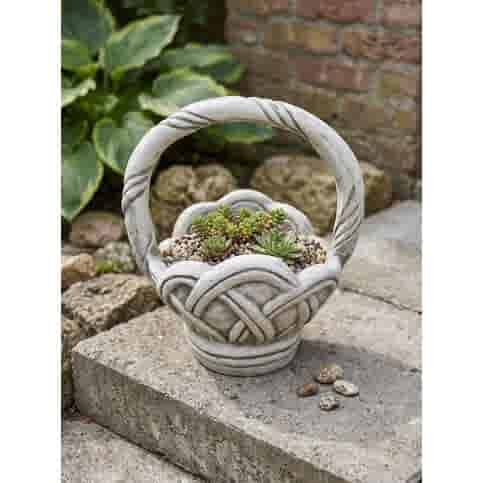Rustieke decoratieve mand van beton 46 cm