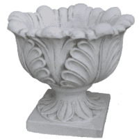 Klassieke betonnen bloempot met bladeren 52 cm
