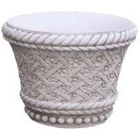 Betonnen bloempot met bloemen en touw-motief 45 cm