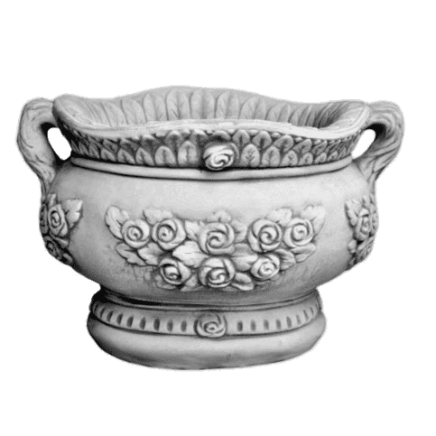 Klassieke sierlijke bloempot van beton 43 cm