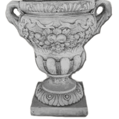 Antieke betonnen bloempot met reliëf 76 cm