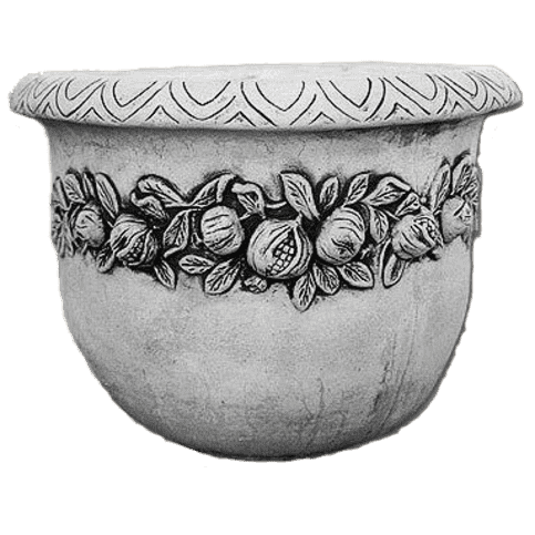 Betonnen bloempot met bloemenmotief 48 cm