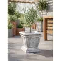 Klassieke plantenbak met decoratieve zuilen van beton 30 cm