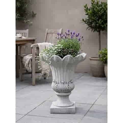 Moderne bloempot met blad uitstraling 72 cm