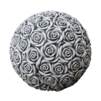 Decoratieve betonnen bal met rozenreliëf H20 cm
