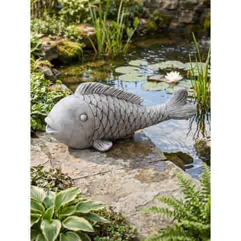 Betonnen vis decoratiebeeld H22 cm