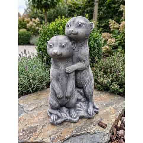 Betonnen Stokstaart Duo tuinbeeld H32 cm