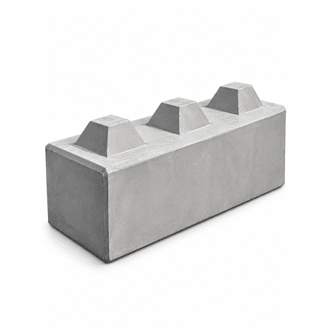 Betonblok met 3 noppen 30x90x30 cm