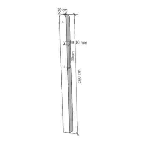Betonnen weidepaal 160 cm - 9,5x9,5 cm met 3 gaten