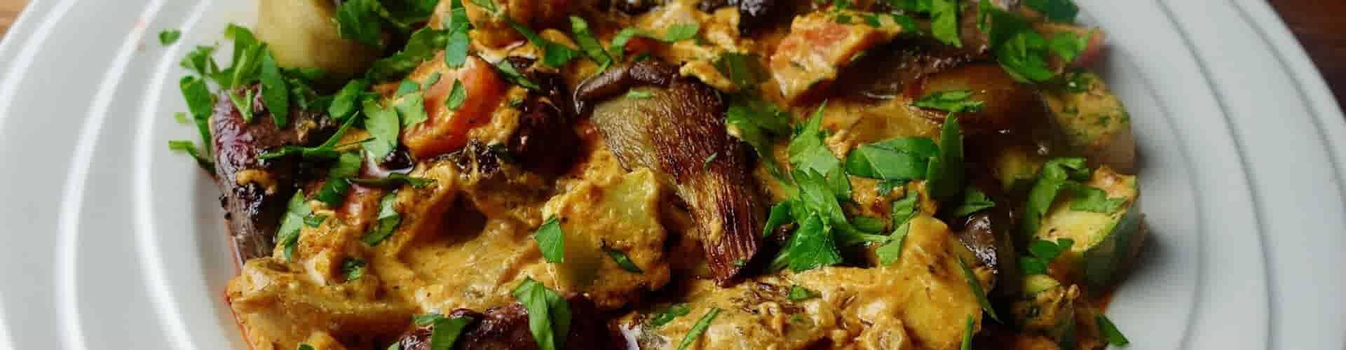 Stoofpotje van runderlever in Metaxa roomsaus