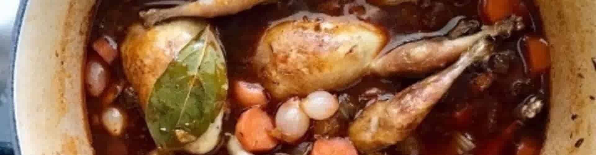 Kwartel, boeuf bourgignon-stijl
