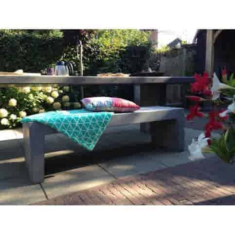 Tuinbank beton 120 cm licht antraciet