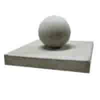 Paalmutsen vlak 20x20 cm met een bol van 12 cm
