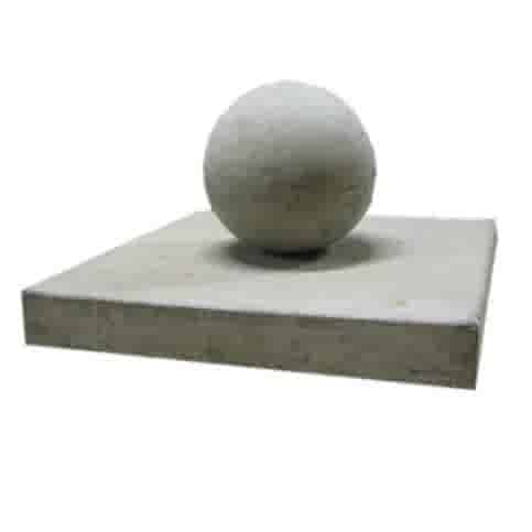 Paalmutsen vlak 24x24 cm met een bol van 12 cm