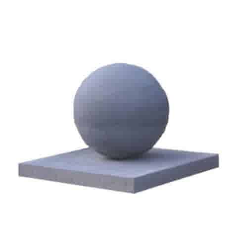 Paalmutsen vlak 37x37 cm met een bol van 24 cm