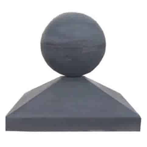 Paalmutsen 40x40 cm met een bol van 12 cm