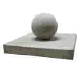 Paalmutsen vlak 40x40 cm met bol 14 cm