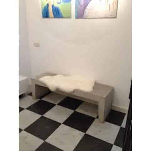 Tuinbank beton 150 cm wit/grijs