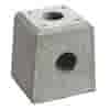 Betonpoer 21x21 en 28 cm hoog grijs met kabeldoorvoer