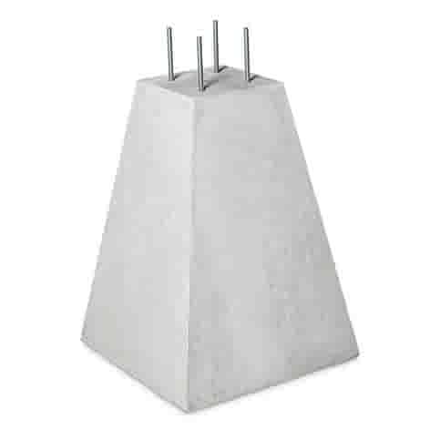 Betonpoer 25x25 en 70 cm hoog grijs M16 of M12