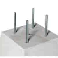 Betonpoer 25x25 en 70 cm hoog grijs M16 of M12