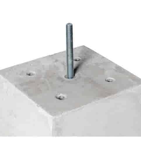 Betonpoer 25x25 en 70 cm hoog grijs M16 of M12