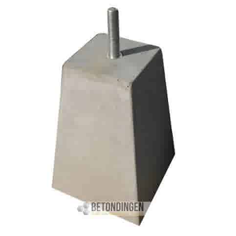 Betonpoer 18x18 en 45 cm hoog grijs M16