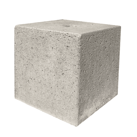 Sokkel / Betonpoer 30x30 en 30 cm hoog grijs met gat 4 cm