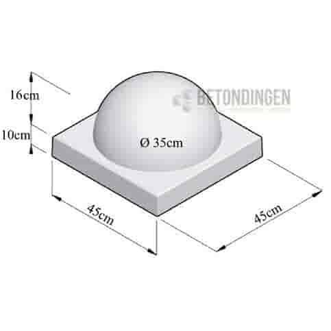 Parkeerbol klein op voet grijs Ø35 cm