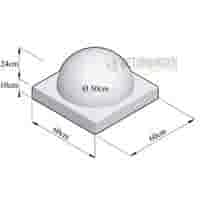 Parkeerbol groot op voet grijs Ø50 cm