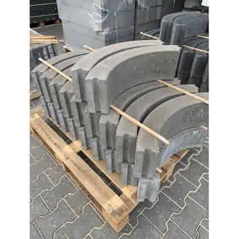 Opsluitband bochtstuk grijs 10x20x78,5 cm R= 0,5 tot 15