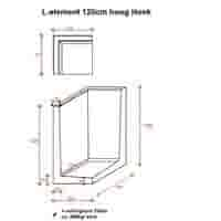 L element hoek 120 cm hoog en 50 cm breed grijs