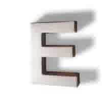 Betonnen letter E