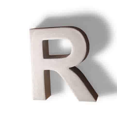 Betonnen letter R