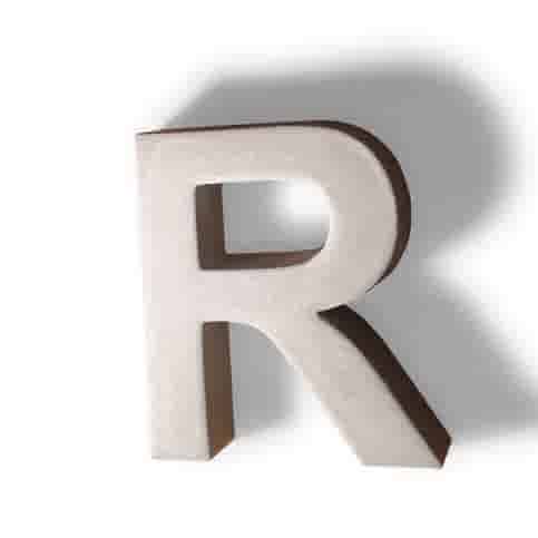 Betonnen letter R