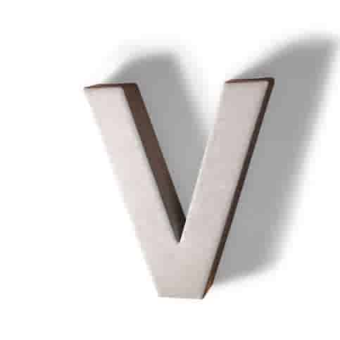 Betonnen letter V