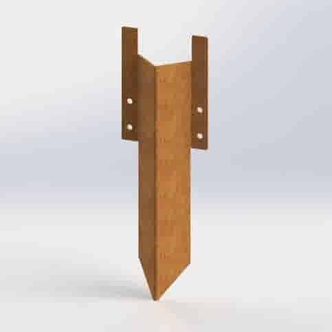 Cortenstaal grondpin voor kantopsluiting 13 cm