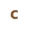 Cortenstaal letter c (plak)