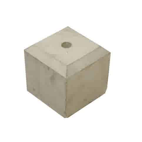 Sokkel / Betonpoer 20x20 en 20 cm hoog grijs met gat 3 cm en grote vellingkant