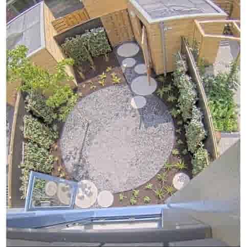 Ronde grijze staptegel 45 cm – Rustique Beton  met een natuurlijk geleefd karakter