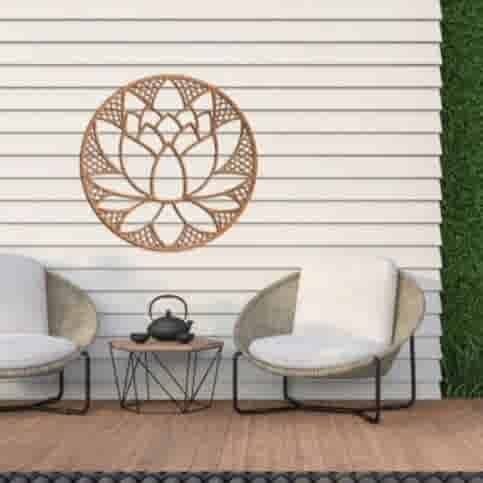 Cortenstaal wanddecoratie Lotus Bloem