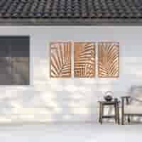 Cortenstaal wanddecoratie Ferns 3-delen