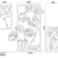 Cortenstaal wanddecoratie Flowers 3-delen